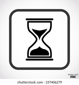 sand clock cursor icon - black vector illustration