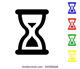 sand clock cursor icon - vector colored set