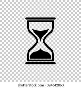 sand clock cursor vector icon - black illustration