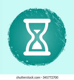 sand clock cursor vector icon - round button