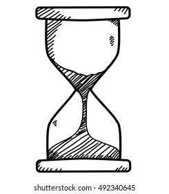 sand clock in doodle sketch style