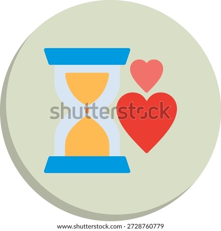 Sand clock Flat Circle Style Icon