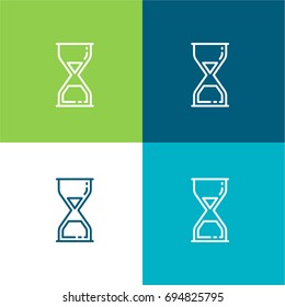 Sand Clock green and blue material color minimal icon or logo design