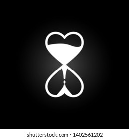 sand clock with heart  neon icon. Elements of Heartbeat set. Simple icon for websites, web design, mobile app, info graphics