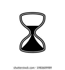 Icono de tiempo de reloj de arena Icono de reloj de arena Color negro aislado en blanco