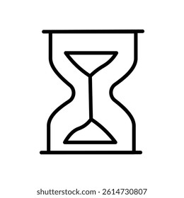 sand clock icon black and white vector sign