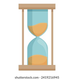 Sand clock icon cartoon vector. Time game. Loading alarm golden