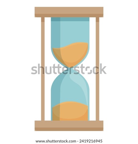 Sand clock icon cartoon vector. Time game. Loading alarm golden