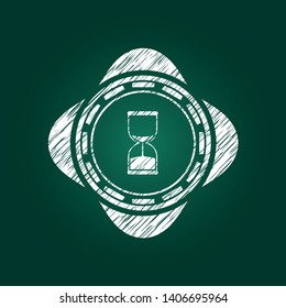 sand clock icon with chalkboard texture