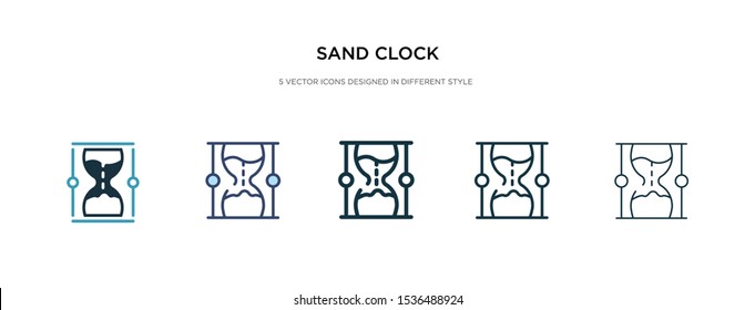 sand clock icon in different style vector illustration. two colored and black sand clock vector icons designed in filled, outline, line and stroke style can be used for web, mobile, ui