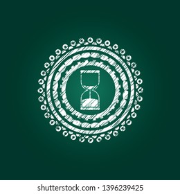 sand clock icon drawn with chalkboard texture