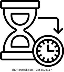 Sand Clock Icon Element For Design