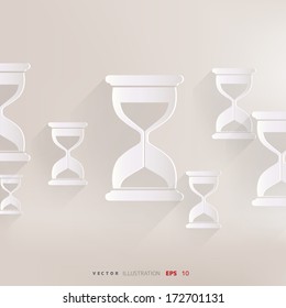 Sand clock icon. Glass timer symbol