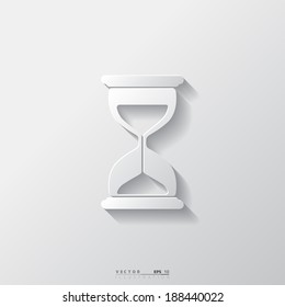 Sand clock icon. Glass timer symbol