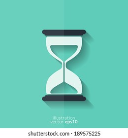 Sand clock icon. Glass timer symbol