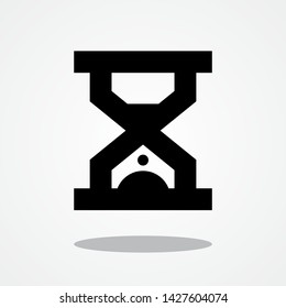 Sand Clock Icon with Gray Shadow