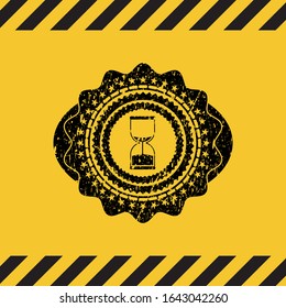 sand clock icon grunge warning sign emblem. Vector Illustration. Detailed.