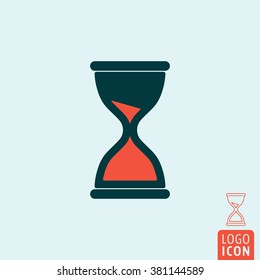 Sand clock icon. Hourglass, sandglass isolated. Vector illustration.