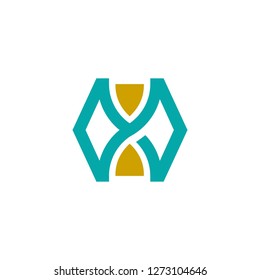 sand clock icon. hourglass, timer, letter x logo, code, drink