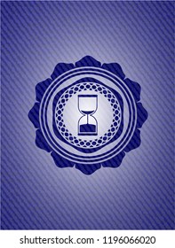sand clock icon inside jean background