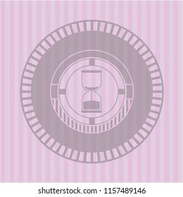 sand clock icon inside pink icon or emblem