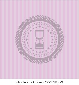 sand clock icon inside pink icon or emblem