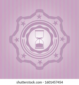sand clock icon inside pink icon or emblem