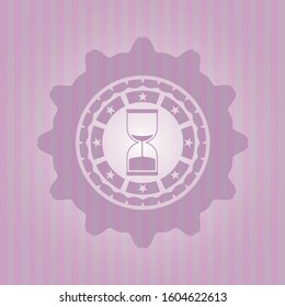 sand clock icon inside pink icon or emblem