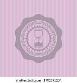 icono del reloj de arena dentro del emblema rosa. Diseño asombroso. 