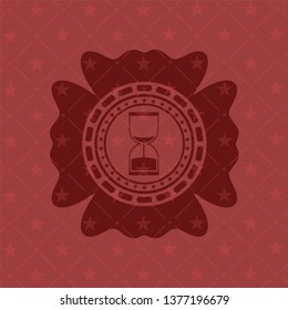 sand clock icon inside red icon or emblem