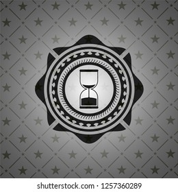 sand clock icon inside retro style black emblem