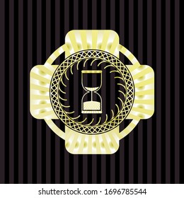 sand clock icon inside shiny badge