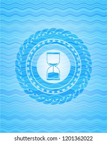 sand clock icon inside water badge.