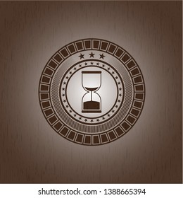 sand clock icon inside wood signboards