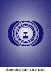 sand clock icon with jean texture