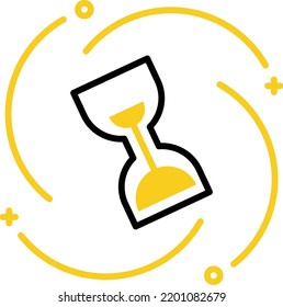 Sand clock icon, logo or symbol