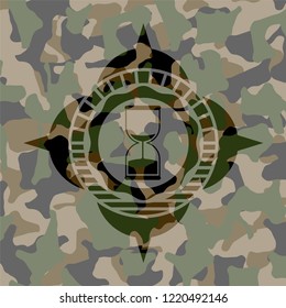 sand clock icon on camo texture