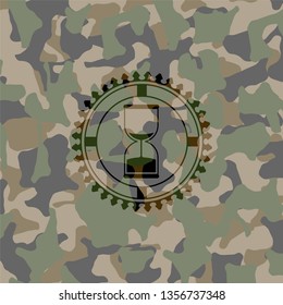sand clock icon on camo texture