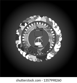 sand clock icon on grey camo pattern