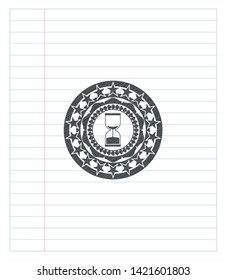 sand clock icon pencil draw. Vector Illustration. Detailed.