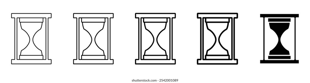 icono de reloj de arena Ilustración de contorno simple