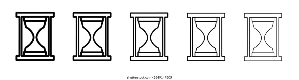 ícone de relógio de areia logotipo simples vetor outline