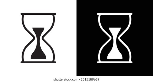 Icono de reloj de arena Ilustración plana de línea fina