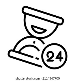Icono de reloj de arena. Pictograma de tiempo. Símbolo plano para web. Icono de línea. Aislado sobre fondo blanco. Vector eps10