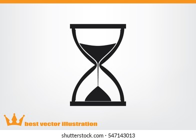 Sand clock icon vector illustration eps10. Isolated badge for website or app - stock infographics.