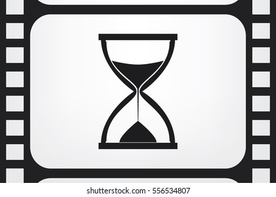 Sand clock icon vector illustration eps10. Isolated badge for website or app - stock infographics