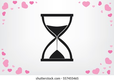 Sand clock icon vector illustration eps10. Isolated badge for website or app - stock infographics