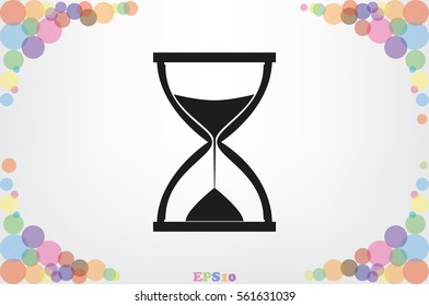 Sand clock icon vector illustration eps10. Isolated badge for website or app - stock infographics.