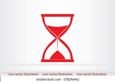 Sand clock icon vector illustration eps10. Isolated badge for website or app - stock infographics.
