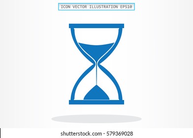 Sand clock icon vector illustration eps10. Isolated badge for website or app - stock infographics.